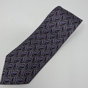 Valentino Cravatte Italy Silk Necktie Mens Purple Abstract Design 90s Y2K